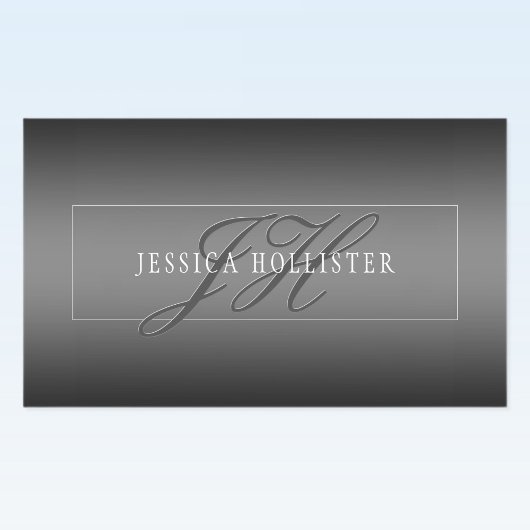 Eleganter Name und Mit Monogramm Initialen | Schwa Rechteckiger Aufkleber