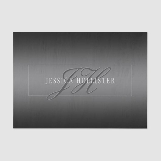 Eleganter Name und Mit Monogramm Initialen | Schwa Seidenpapier (Vorderseite)