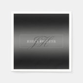 Eleganter Name und Mit Monogramm Initialen | Schwa Serviette (Vorderseite)