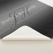 Eleganter Name und Mit Monogramm Initialen | Schwa Sherpadecke (3/4)