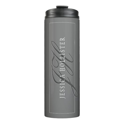 Eleganter Name und Mit Monogramm Initialen | Schwa Thermosbecher (Vorderseite)