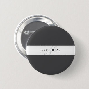 Eleganter Name und Monogramm   Dunkel und leicht g Button