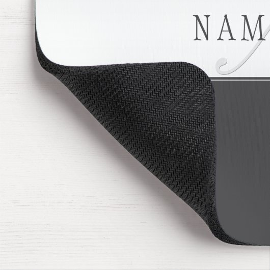 Eleganter Name und Monogramm | Dunkel und leicht g Mousepad (Ecke)