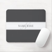 Eleganter Name und Monogramm | Dunkel und leicht g Mousepad (Mit Mouse)