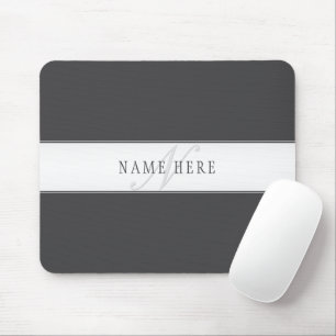 Eleganter Name und Monogramm   Dunkel und leicht g Mousepad