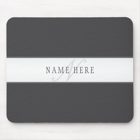Eleganter Name und Monogramm | Dunkel und leicht g Mousepad (Vorne)