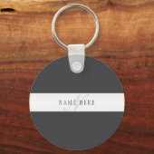 Eleganter Name und Monogramm | Dunkel und leicht g Schlüsselanhänger (Rückseite)