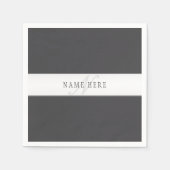 Eleganter Name und Monogramm | Dunkel und leicht g Serviette (Vorderseite)