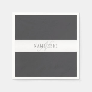 Eleganter Name und Monogramm Dunkel und leicht g Serviette