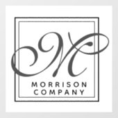 Eleganter Name und Monogramm Fensteraufkleber (Blatt)