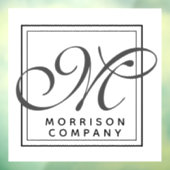 Eleganter Name und Monogramm Fensteraufkleber (Blatt 3)