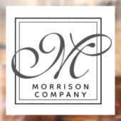 Eleganter Name und Monogramm Fensteraufkleber (Blatt 2)