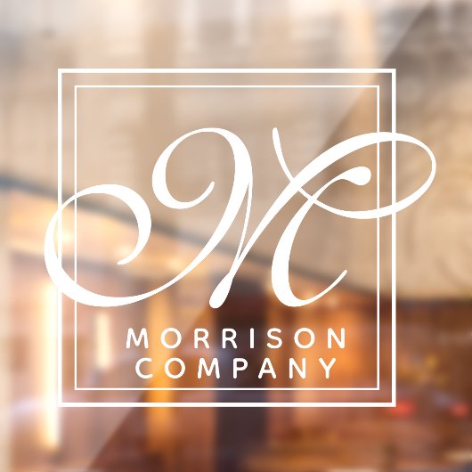 Eleganter Name und Monogramm-Fensterklammer Fensteraufkleber (Blatt 2)