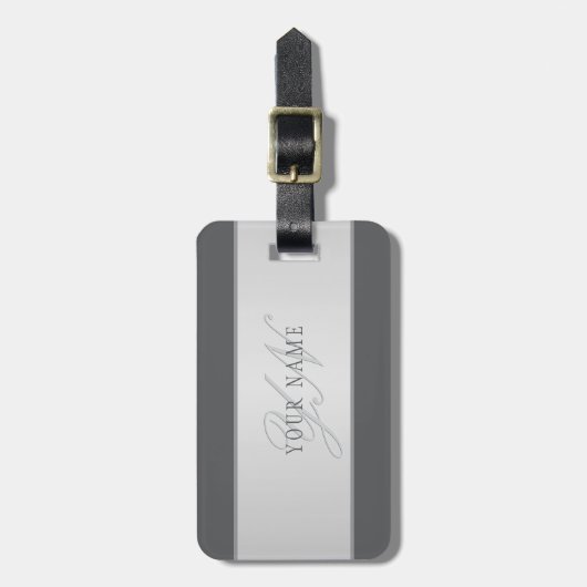 Eleganter Name und Monogrammschrift (oder anderer  Gepäckanhänger (Vorderseite vertikal)