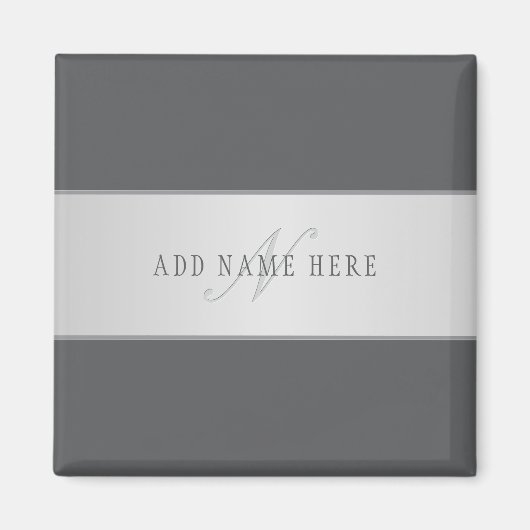 Eleganter Name und Monogrammschrift (oder anderer Magnet (Vorne)