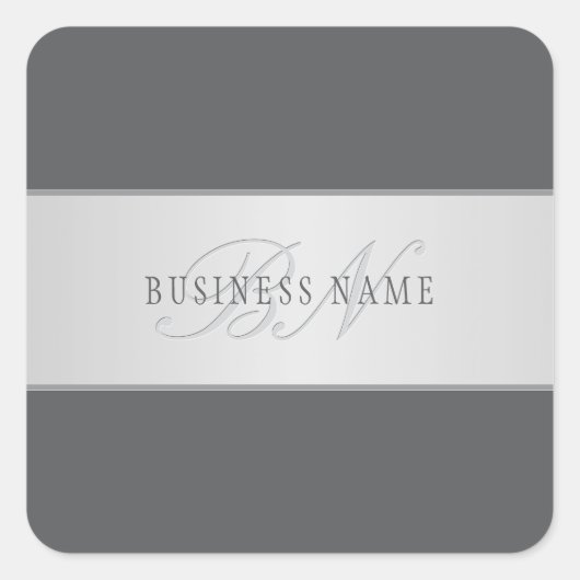 Eleganter Name und Monogrammschrift (oder anderer Quadratischer Aufkleber (Vorderseite)