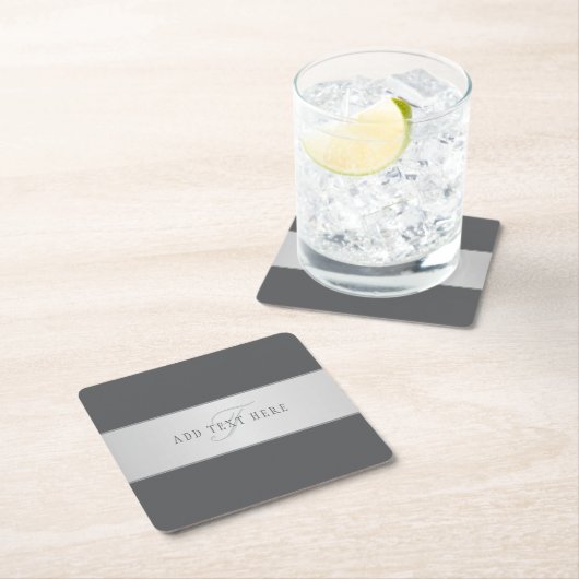 Eleganter Name und Monogrammschrift (oder anderer  Rechteckiger Pappuntersetzer (Vor Ort)