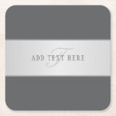 Eleganter Name und Monogrammschrift (oder anderer  Rechteckiger Pappuntersetzer (Vorderseite)