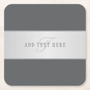 Eleganter Name und Monogrammschrift (oder anderer Rechteckiger Pappuntersetzer
