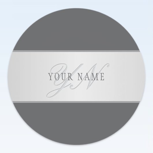 Eleganter Name und Monogrammschrift (oder anderer  Runder Aufkleber