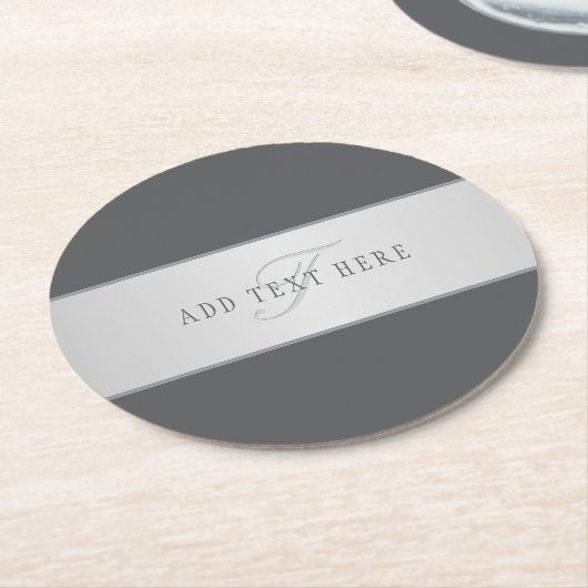 Eleganter Name und Monogrammschrift (oder anderer  Runder Pappuntersetzer (Angewinkelt)