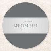 Eleganter Name und Monogrammschrift (oder anderer  Runder Pappuntersetzer (Vorderseite)