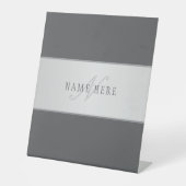 Eleganter Name und Monogrammschrift (oder anderer  Sockelschild (Vorderseite)