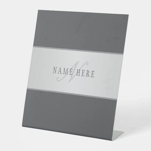 Eleganter Name und Monogrammschrift (oder anderer  Sockelschild (Vorderseite)