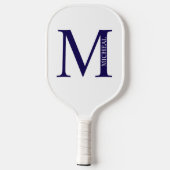 Eleganter Name und personalisiertes Monogramm Pickleball Schläger (Rückseite)