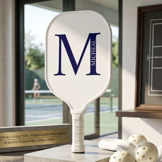 Eleganter Name und personalisiertes Monogramm Pickleball Schläger