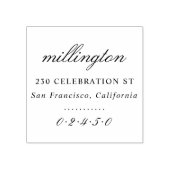 Eleganter Name und Rücksendeadresse der Skriptfami Gummistempel (Prägung)