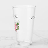 Eleganter Name Zitat Pink Poinsettia 16oz Pint Glas (Links)