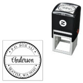 Eleganter Namens-Rücksende-Adressstempel in Schrei Permastempel (Beispiel)