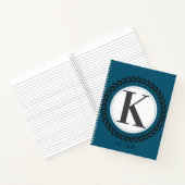 Eleganter Namensinitial Blau Monogramm Notizblock (Innenseite)