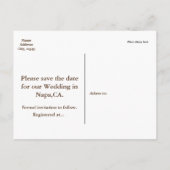 Eleganter Nasenstreifen Save the Date Postkarte (Rückseite)