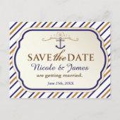 Eleganter Nasenstreifen Save the Date Postkarte (Vorderseite)