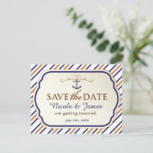Eleganter Nasenstreifen Save the Date Postkarte (Stehend Vorderseite)