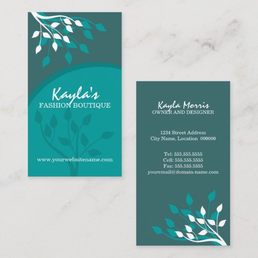 Eleganter Natur-Entwurf Visitenkarte (Vorne/Hinten)