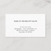 Eleganter Natural Beige Bold Heart Hair Salon Visitenkarte (Rückseite)