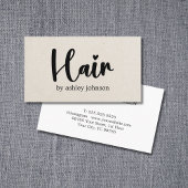 Eleganter Natural Beige Bold Heart Hair Salon Visitenkarte