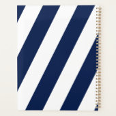 Eleganter Nautical Striped Wedding Planner Planer (Rückseite)