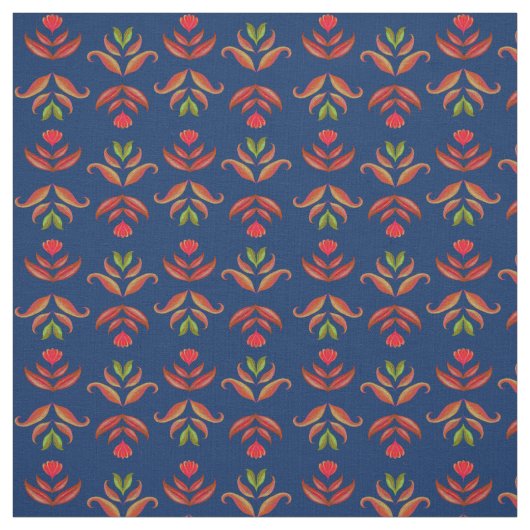 Eleganter Navy Blauer Folk Rustikaler, gemütlicher Stoff (Muster)