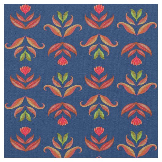 Eleganter Navy Blauer Folk Rustikaler, gemütlicher Stoff (Nahaufnahme)