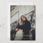 Eleganter Navy Blue and Gold Foto Abschluss Ankündigung (Vorderseite)