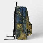 Eleganter Navy Blue Black Gold Abstrakt Bedruckter Rucksack (Links)