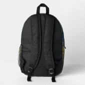 Eleganter Navy Blue Black Gold Abstrakt Bedruckter Rucksack (Rückseite)