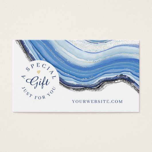 Eleganter Navy & Blue Geode Gold Glitzer Agate (Vorderseite)