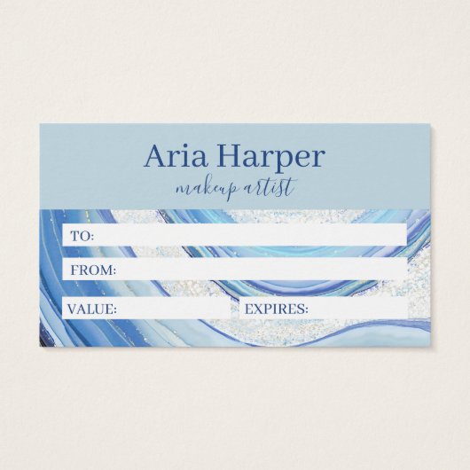 Eleganter Navy & Blue Geode Gold Glitzer Agate (Rückseite)