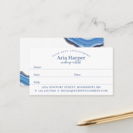 Eleganter Navy & Blue Geode Gold Glitzer Agate Terminkarte