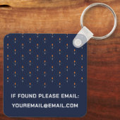 Eleganter Navy Blue Schlüsselanhänger mit Monogram (Rückseite)